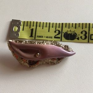 🪴🪴🪴Modern Brooch in Gold/ Taupe-Purple Ceramic Tones, 2.5”